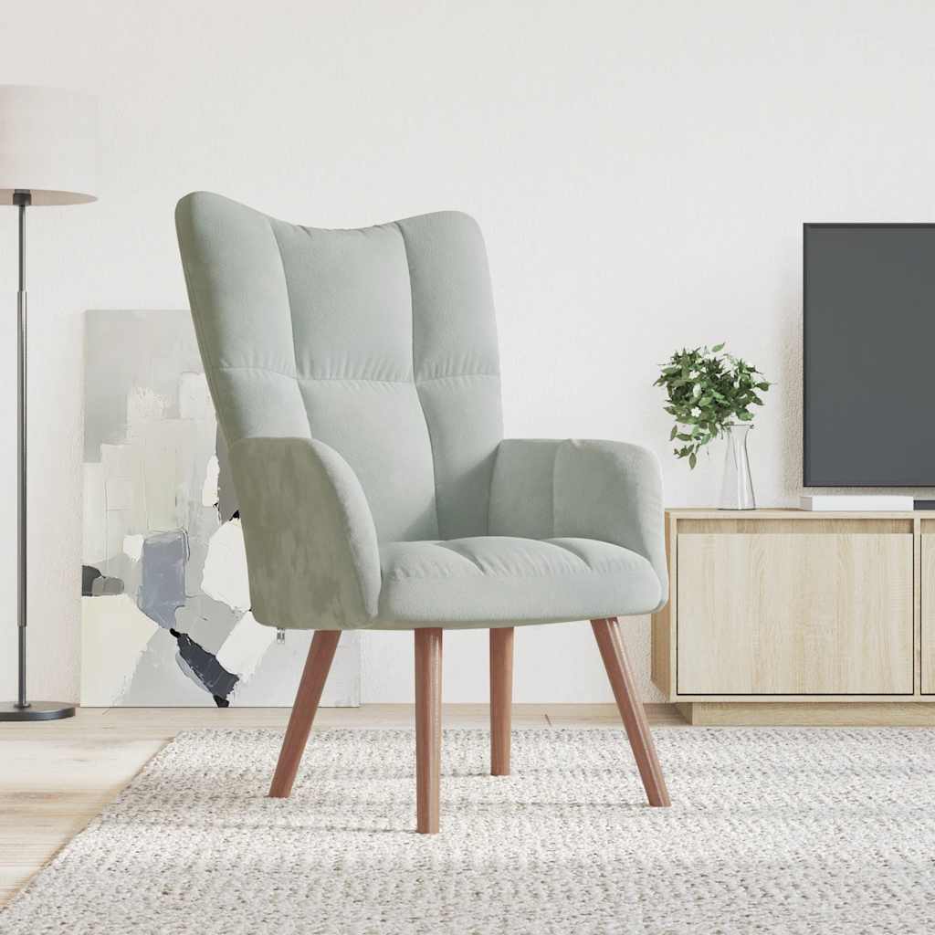 Relaxstoel fluweel lichtgrijs is nu te koop bij PeponiXL, paradijselijk wonen!