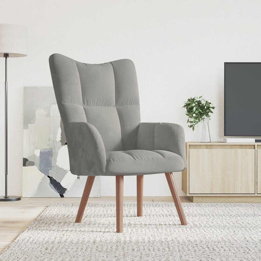 Relaxstoel fluweel lichtgrijs is nu te koop bij PeponiXL, paradijselijk wonen!