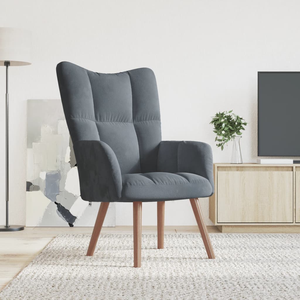 Relaxstoel fluweel donkergrijs is nu te koop bij PeponiXL, paradijselijk wonen!