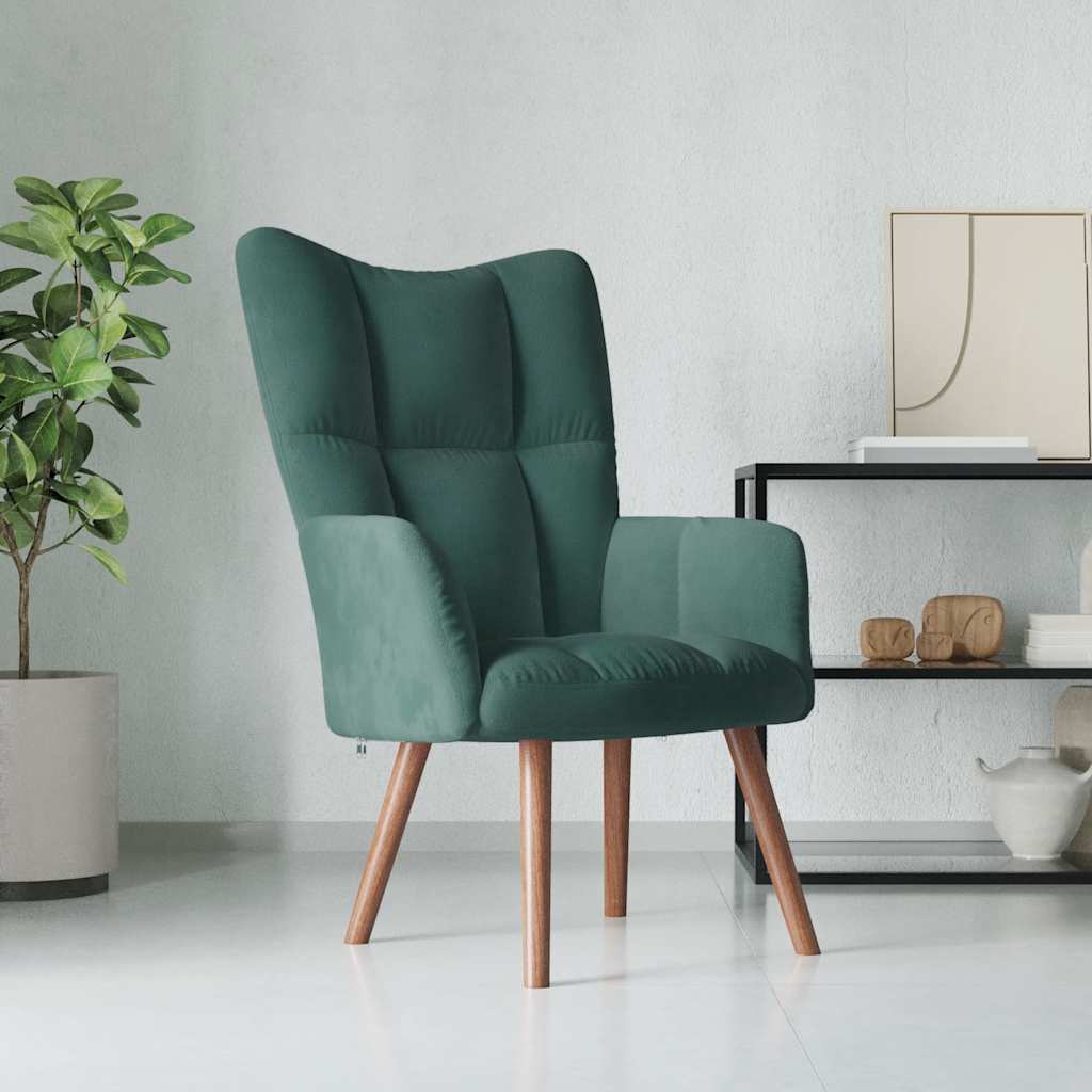 Relaxstoel fluweel donkergoen is nu te koop bij PeponiXL, paradijselijk wonen!