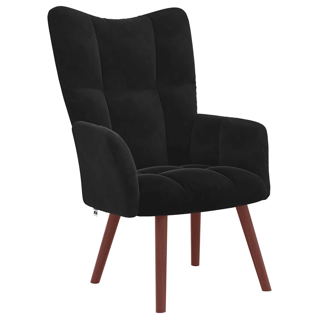 Relaxstoel fluweel zwart is nu te koop bij PeponiXL, paradijselijk wonen!