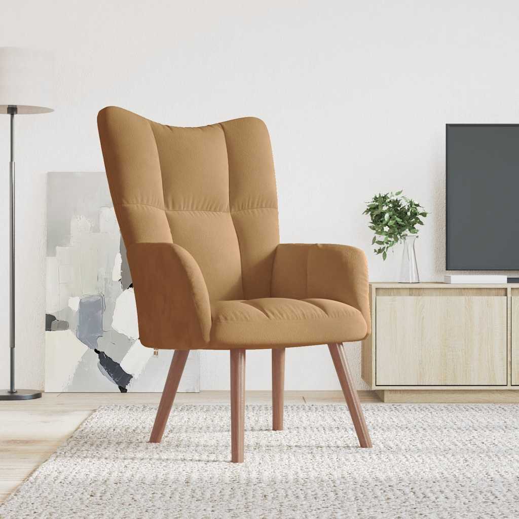 Relaxstoel fluweel bruin is nu te koop bij PeponiXL, paradijselijk wonen!