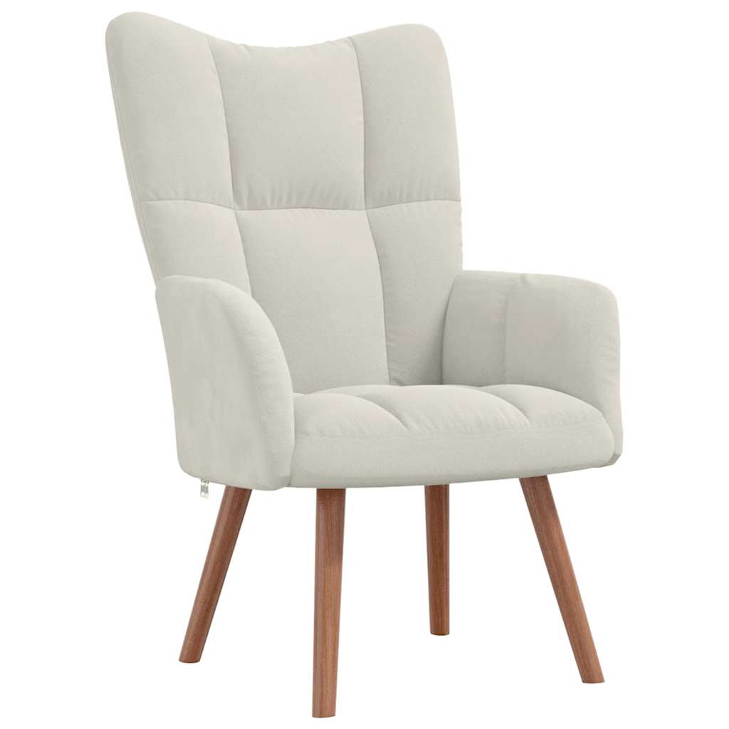 Relaxstoel fluweel crèmewit is nu te koop bij PeponiXL, paradijselijk wonen!