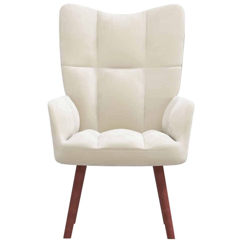 Relaxstoel fluweel crèmewit is nu te koop bij PeponiXL, paradijselijk wonen!