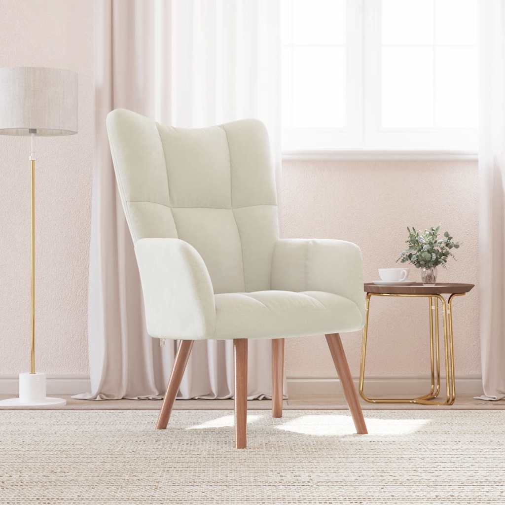 Relaxstoel fluweel crèmewit is nu te koop bij PeponiXL, paradijselijk wonen!