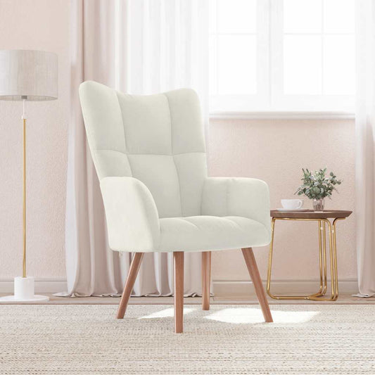 Relaxstoel fluweel crèmewit is nu te koop bij PeponiXL, paradijselijk wonen!