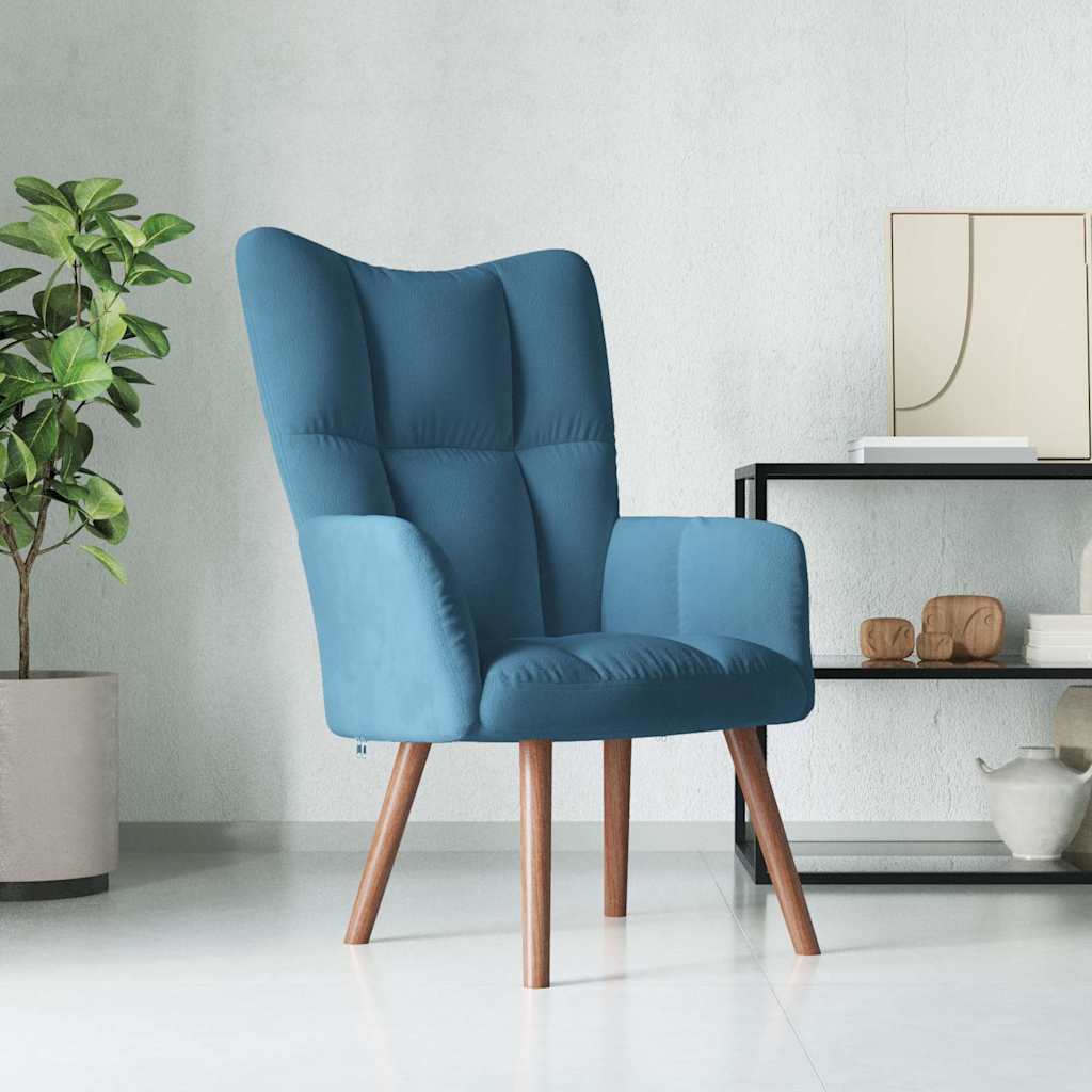 Relaxstoel fluweel blauw is nu te koop bij PeponiXL, paradijselijk wonen!