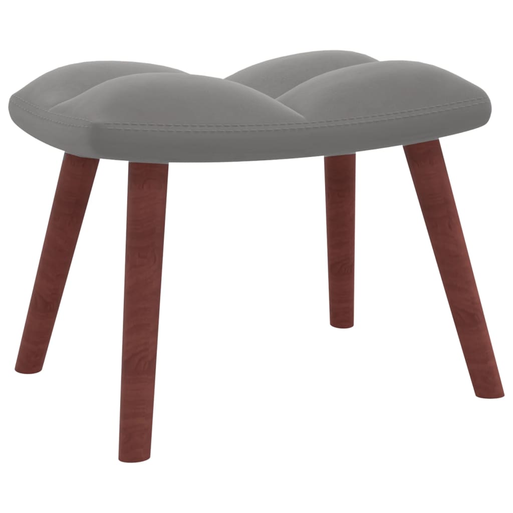 Relaxstoel met voetenbank fluweel lichtgrijs is nu te koop bij PeponiXL, paradijselijk wonen!