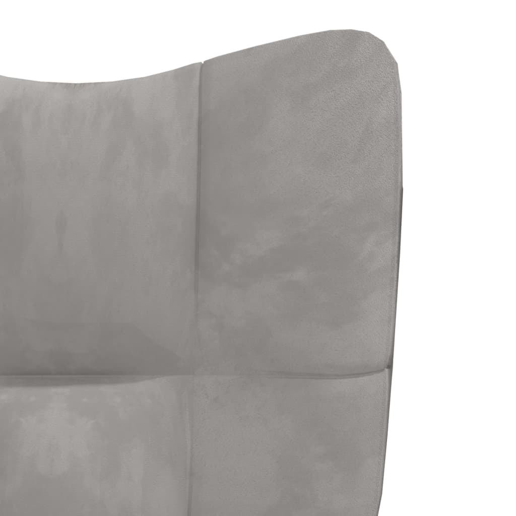 Relaxstoel met voetenbank fluweel lichtgrijs is nu te koop bij PeponiXL, paradijselijk wonen!