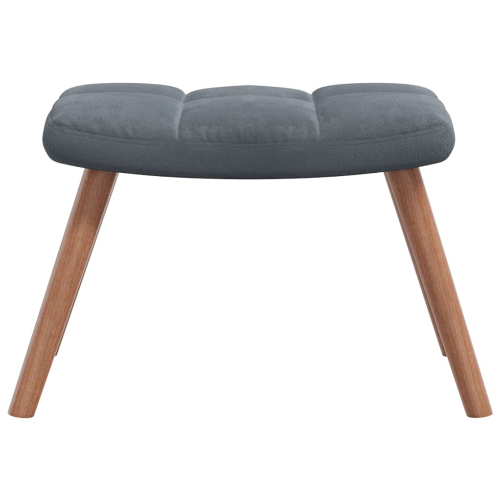 Relaxstoel met voetenbank fluweel donkergrijs is nu te koop bij PeponiXL, paradijselijk wonen!
