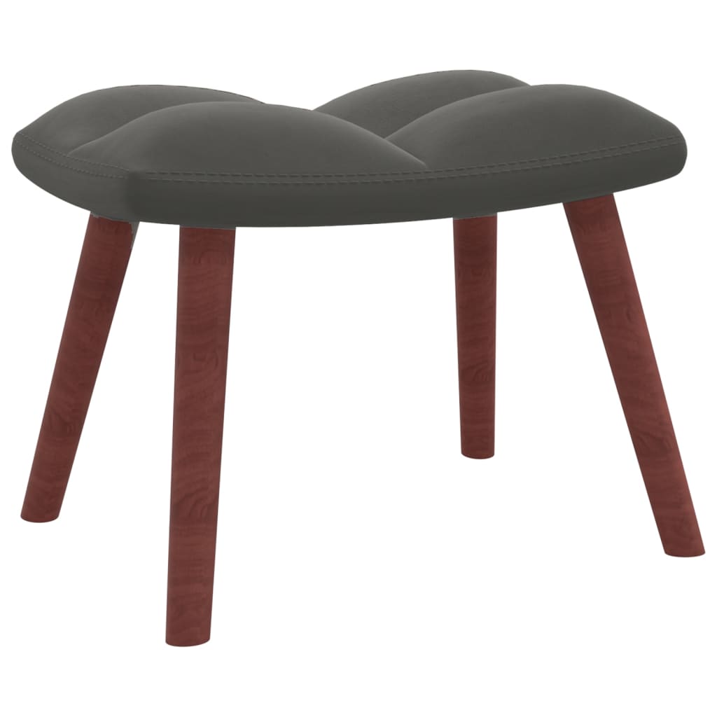 Relaxstoel met voetenbank fluweel donkergrijs is nu te koop bij PeponiXL, paradijselijk wonen!