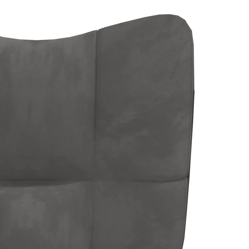 Relaxstoel met voetenbank fluweel donkergrijs is nu te koop bij PeponiXL, paradijselijk wonen!