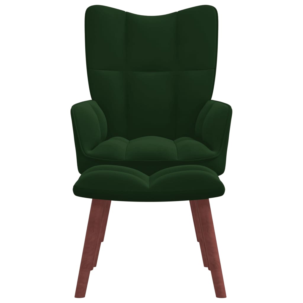 Relaxstoel met voetenbank fluweel donkergroen is nu te koop bij PeponiXL, paradijselijk wonen!