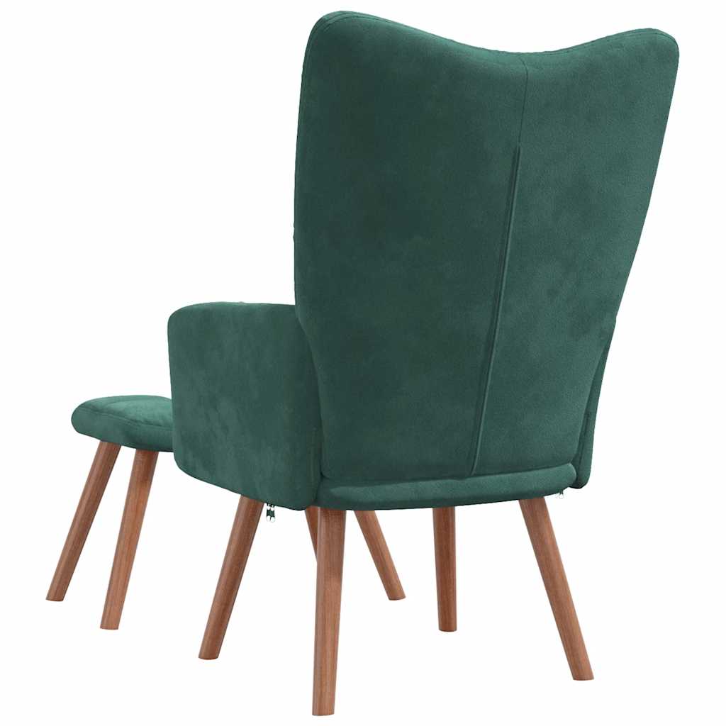 Relaxstoel met voetenbank fluweel donkergroen is nu te koop bij PeponiXL, paradijselijk wonen!