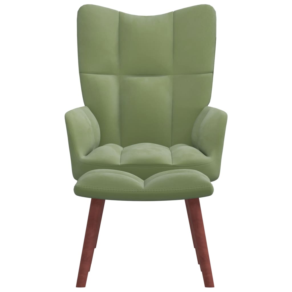 Relaxstoel met voetenbank fluweel lichtgroen is nu te koop bij PeponiXL, paradijselijk wonen!