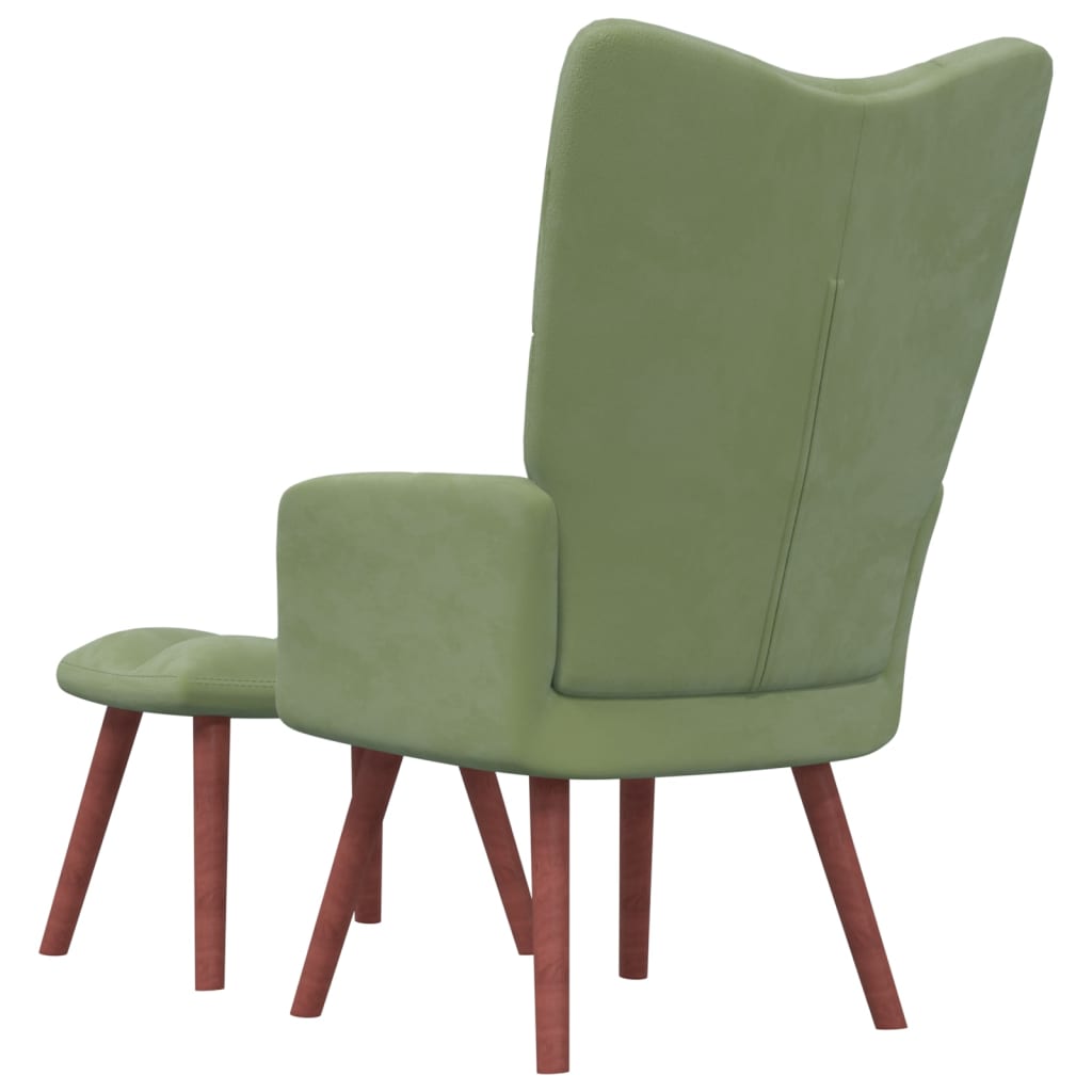 Relaxstoel met voetenbank fluweel lichtgroen is nu te koop bij PeponiXL, paradijselijk wonen!