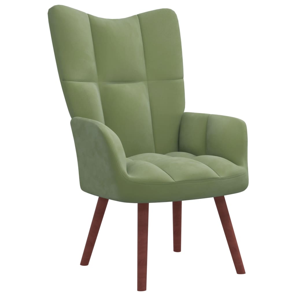 Relaxstoel met voetenbank fluweel lichtgroen is nu te koop bij PeponiXL, paradijselijk wonen!