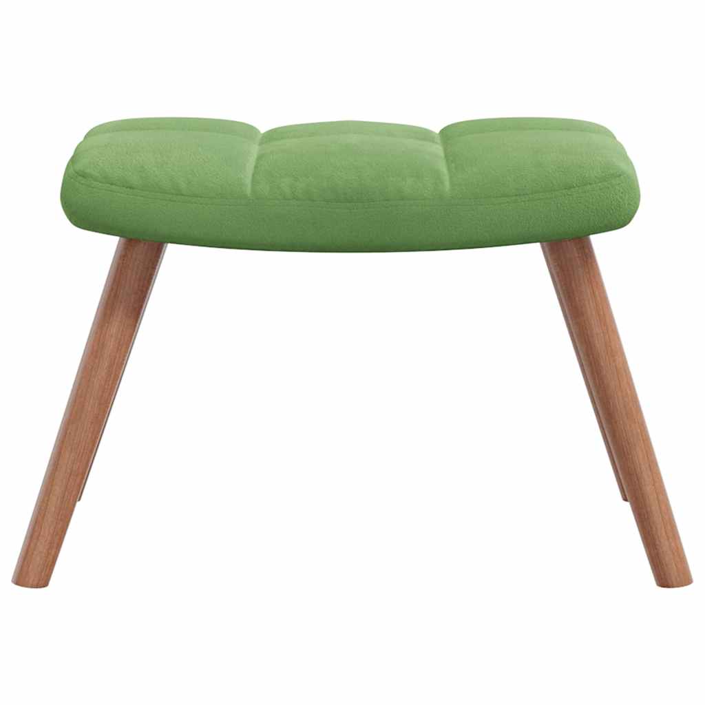 Relaxstoel met voetenbank fluweel lichtgroen is nu te koop bij PeponiXL, paradijselijk wonen!