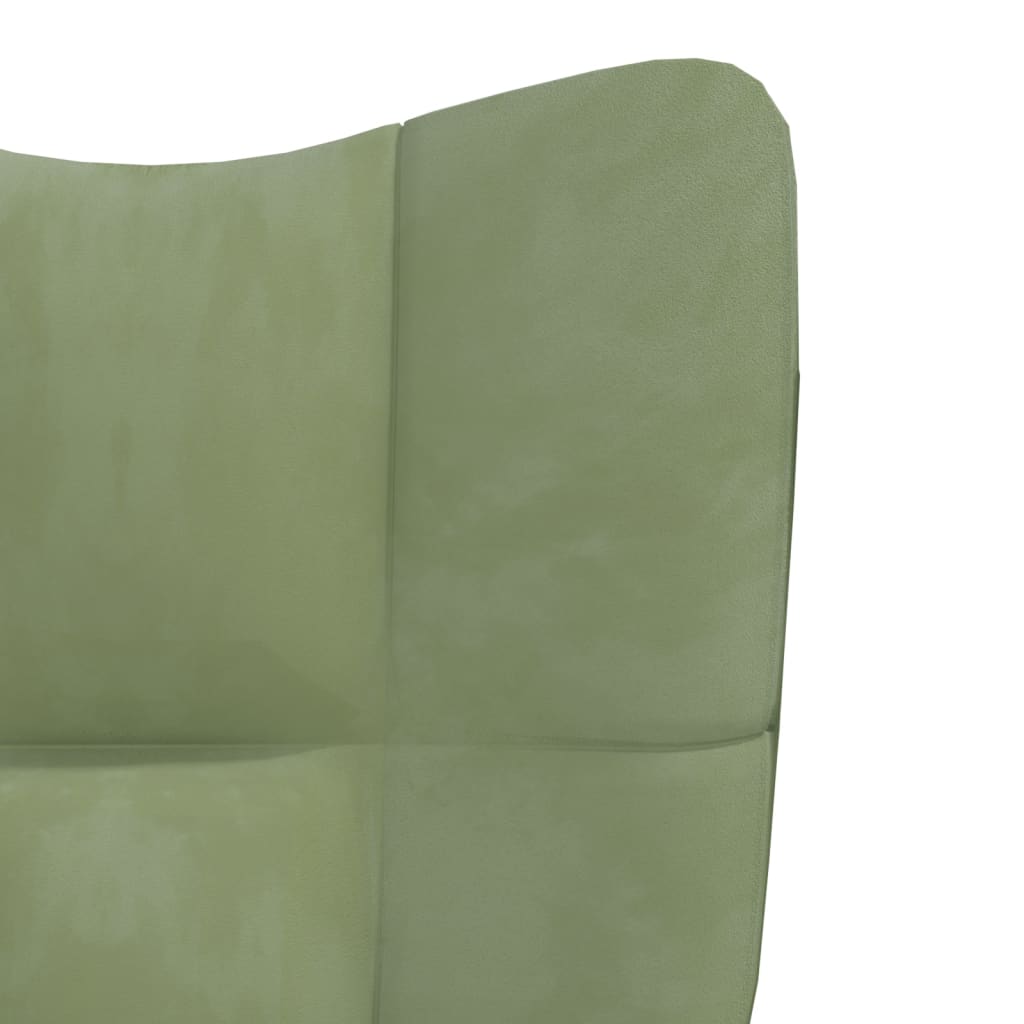 Relaxstoel met voetenbank fluweel lichtgroen is nu te koop bij PeponiXL, paradijselijk wonen!