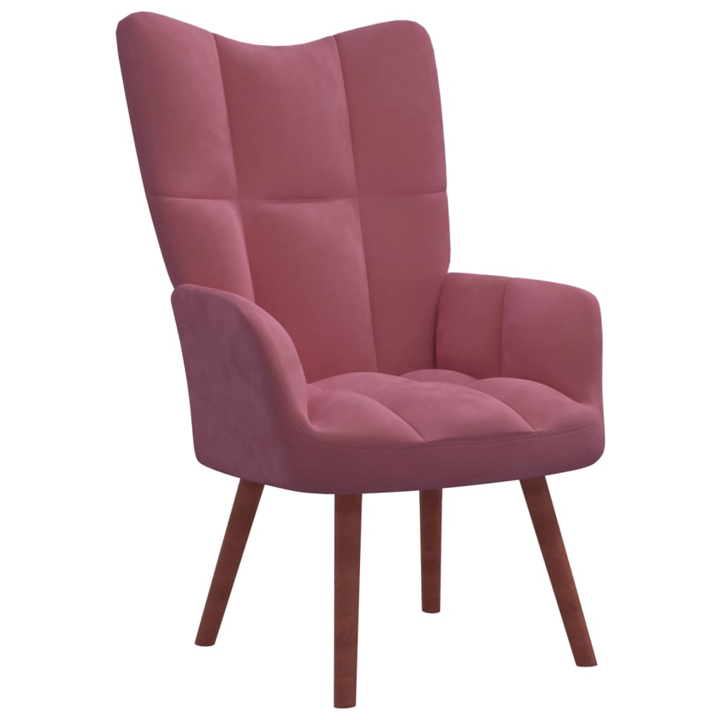Relaxstoel met voetenbank fluweel roze is nu te koop bij PeponiXL, paradijselijk wonen!
