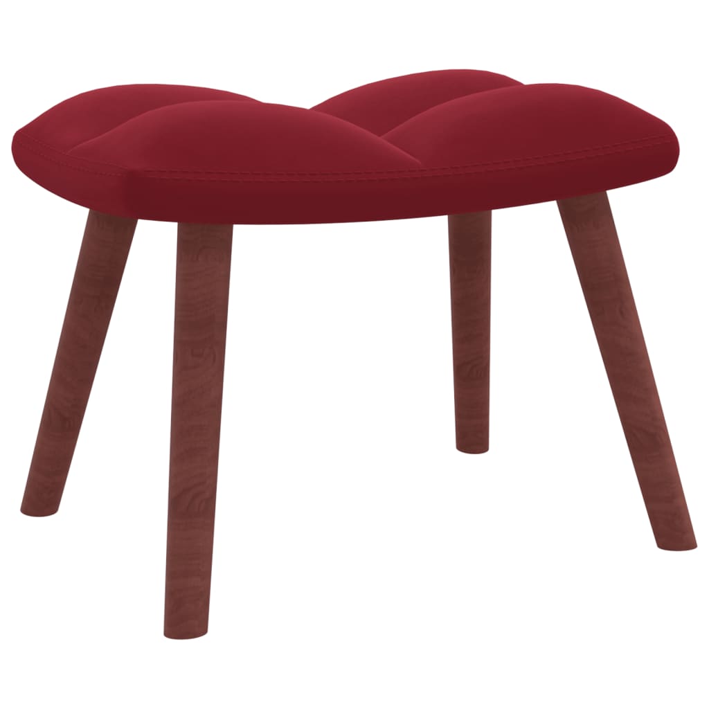 Relaxstoel met voetenbank fluweel wijnrood is nu te koop bij PeponiXL, paradijselijk wonen!
