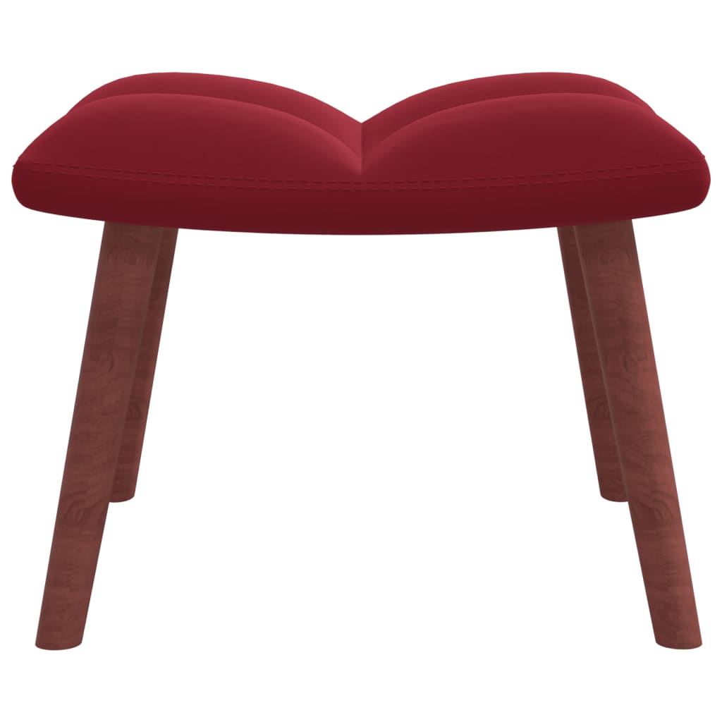 Relaxstoel met voetenbank fluweel wijnrood is nu te koop bij PeponiXL, paradijselijk wonen!