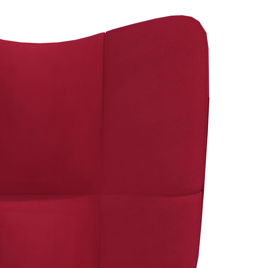 Relaxstoel met voetenbank fluweel wijnrood is nu te koop bij PeponiXL, paradijselijk wonen!