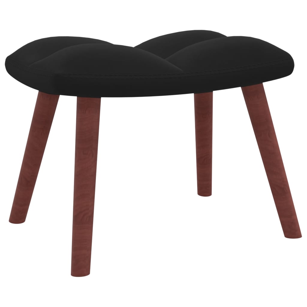 Relaxstoel met voetenbank fluweel zwart is nu te koop bij PeponiXL, paradijselijk wonen!