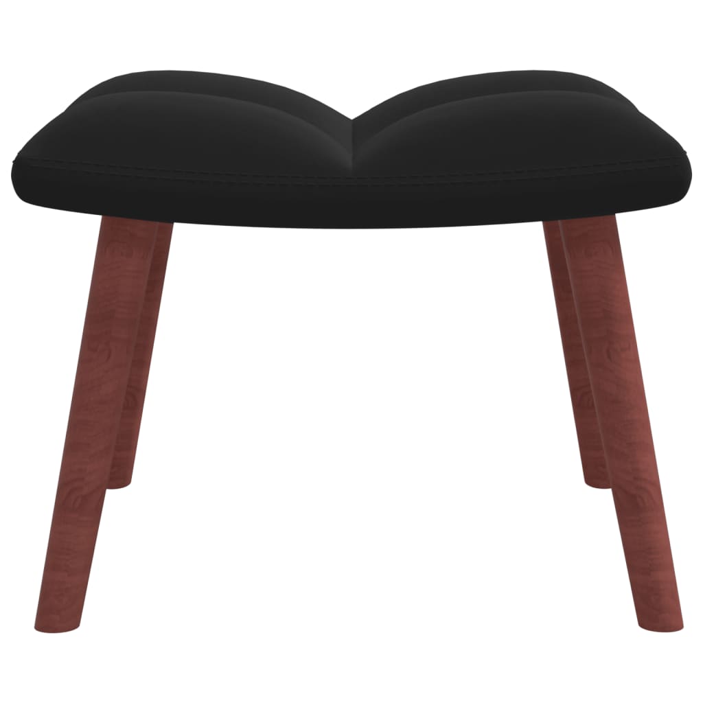 Relaxstoel met voetenbank fluweel zwart is nu te koop bij PeponiXL, paradijselijk wonen!