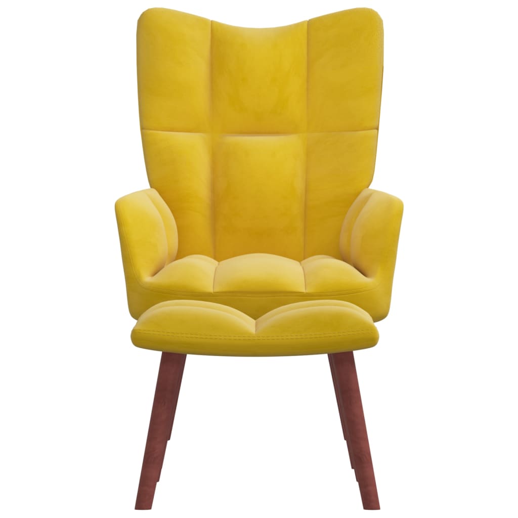Relaxstoel met voetenbank fluweel mosterdgeel is nu te koop bij PeponiXL, paradijselijk wonen!
