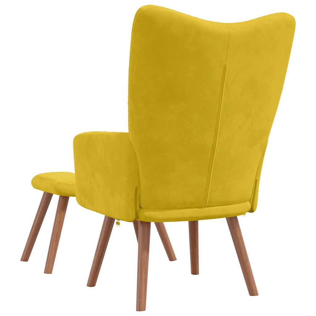 Relaxstoel met voetenbank fluweel mosterdgeel is nu te koop bij PeponiXL, paradijselijk wonen!