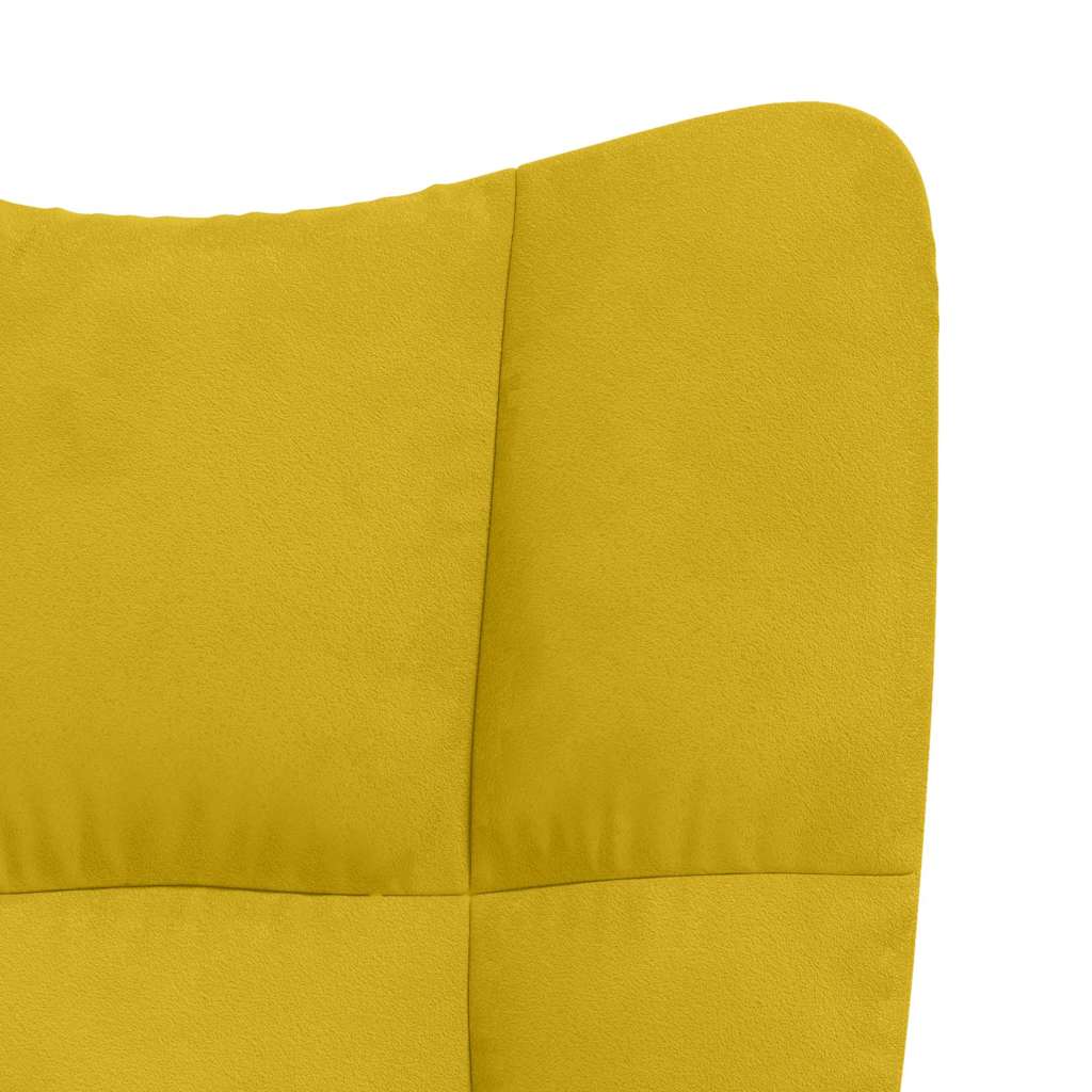 Relaxstoel met voetenbank fluweel mosterdgeel is nu te koop bij PeponiXL, paradijselijk wonen!