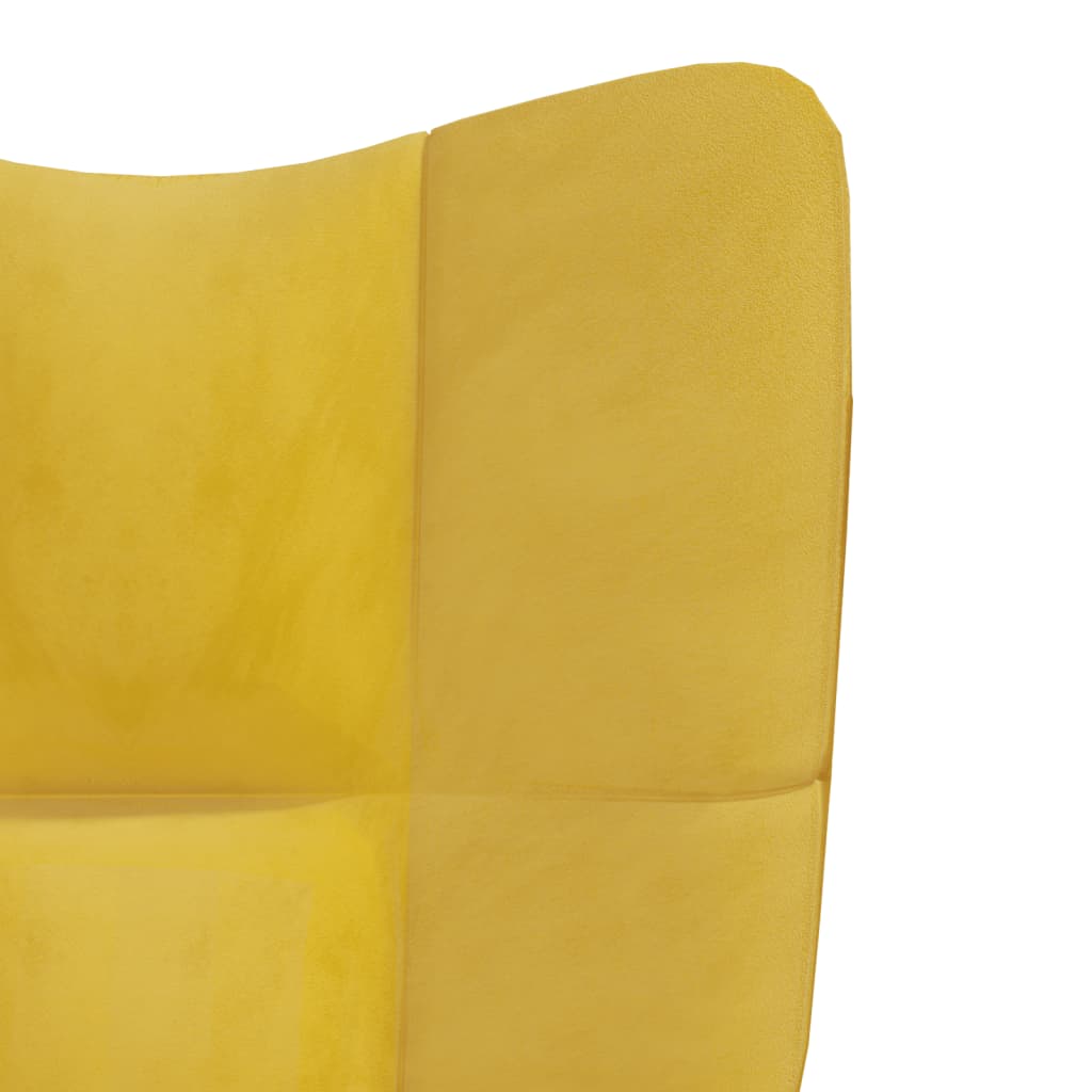 Relaxstoel met voetenbank fluweel mosterdgeel is nu te koop bij PeponiXL, paradijselijk wonen!