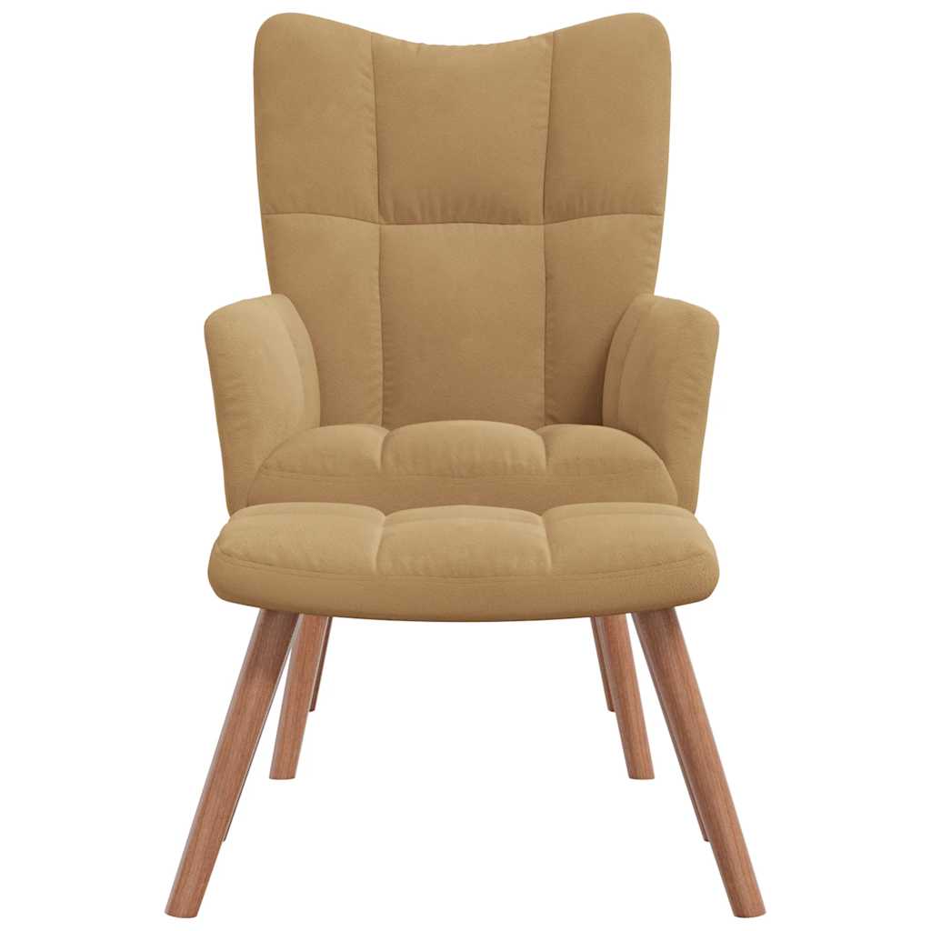 Relaxstoel met voetenbank fluweel bruin is nu te koop bij PeponiXL, paradijselijk wonen!