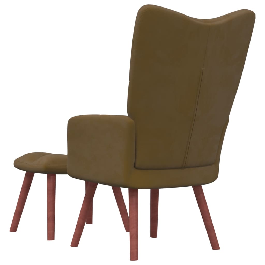Relaxstoel met voetenbank fluweel bruin is nu te koop bij PeponiXL, paradijselijk wonen!
