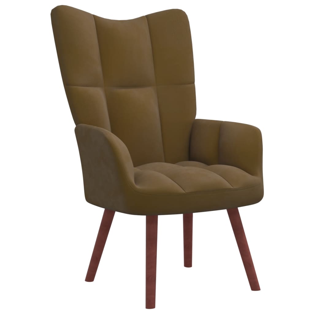 Relaxstoel met voetenbank fluweel bruin is nu te koop bij PeponiXL, paradijselijk wonen!