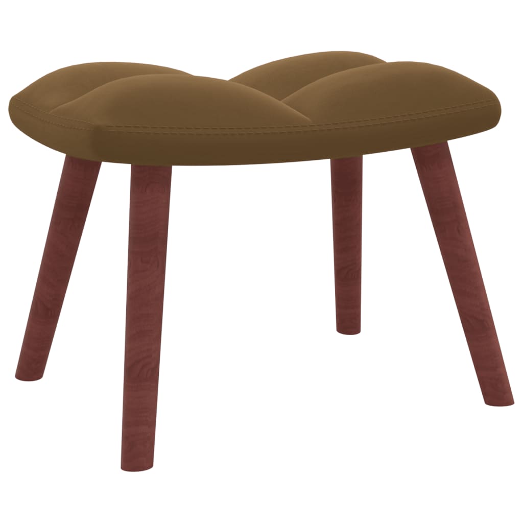 Relaxstoel met voetenbank fluweel bruin is nu te koop bij PeponiXL, paradijselijk wonen!