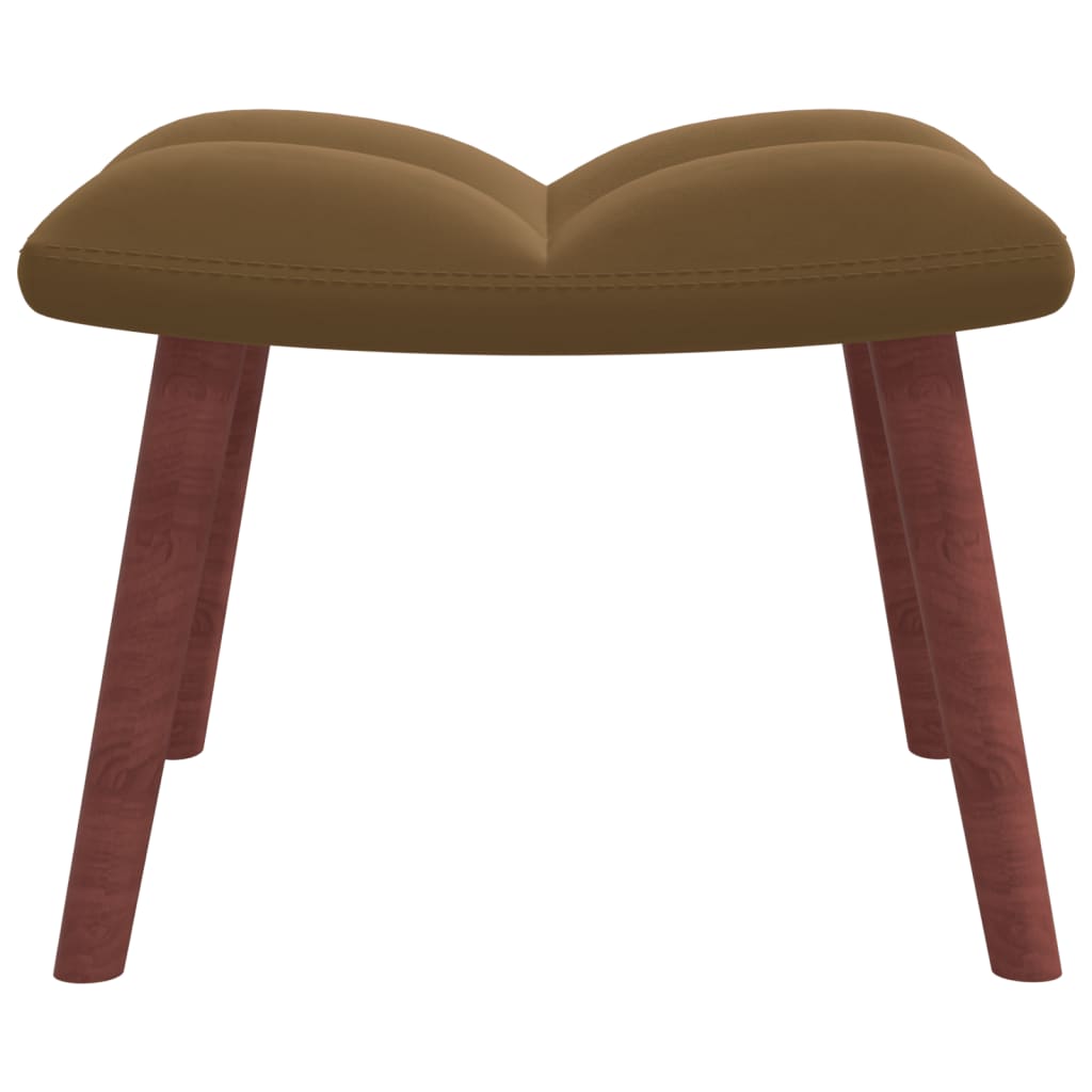 Relaxstoel met voetenbank fluweel bruin is nu te koop bij PeponiXL, paradijselijk wonen!