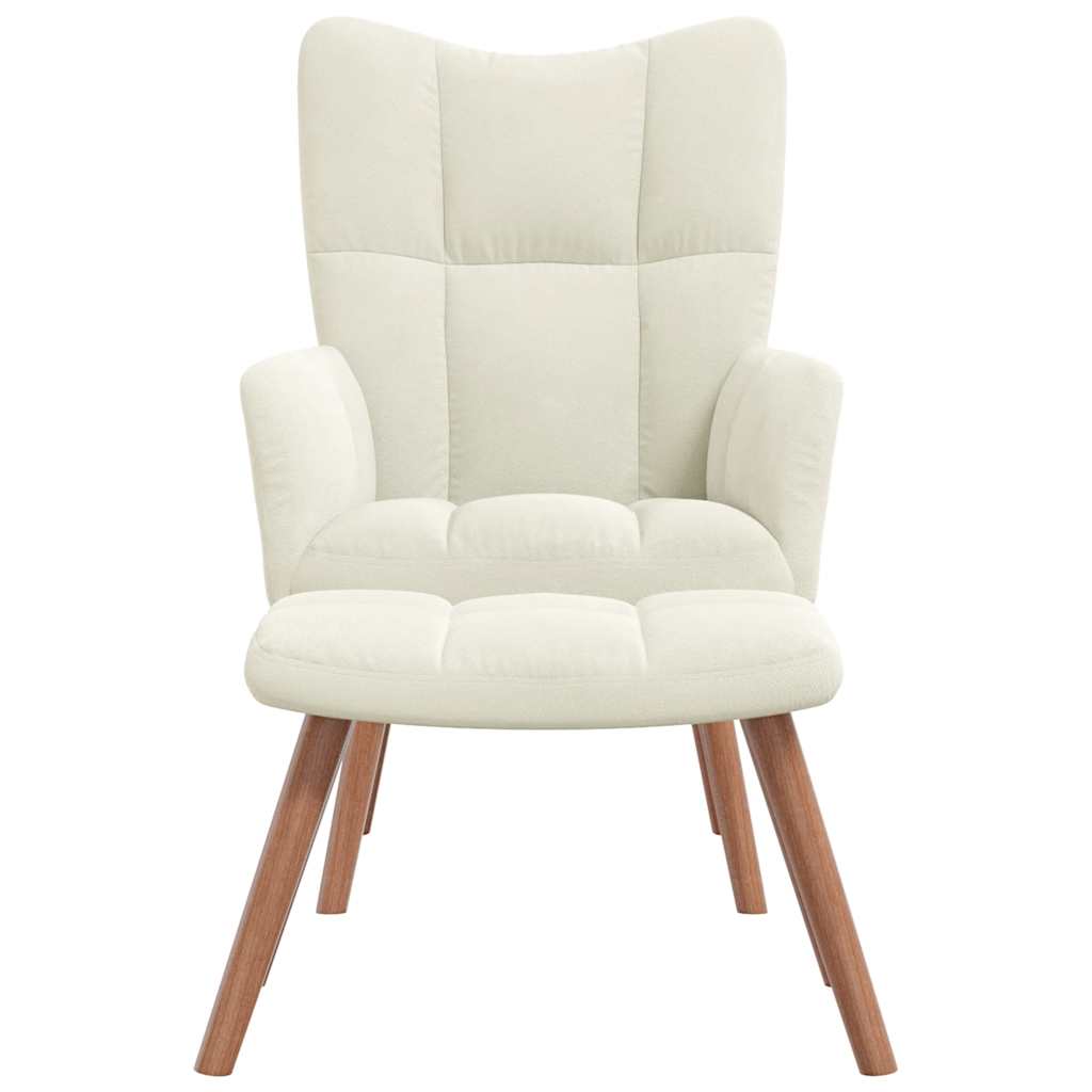 Relaxstoel met voetenbank fluweel crèmewit is nu te koop bij PeponiXL, paradijselijk wonen!