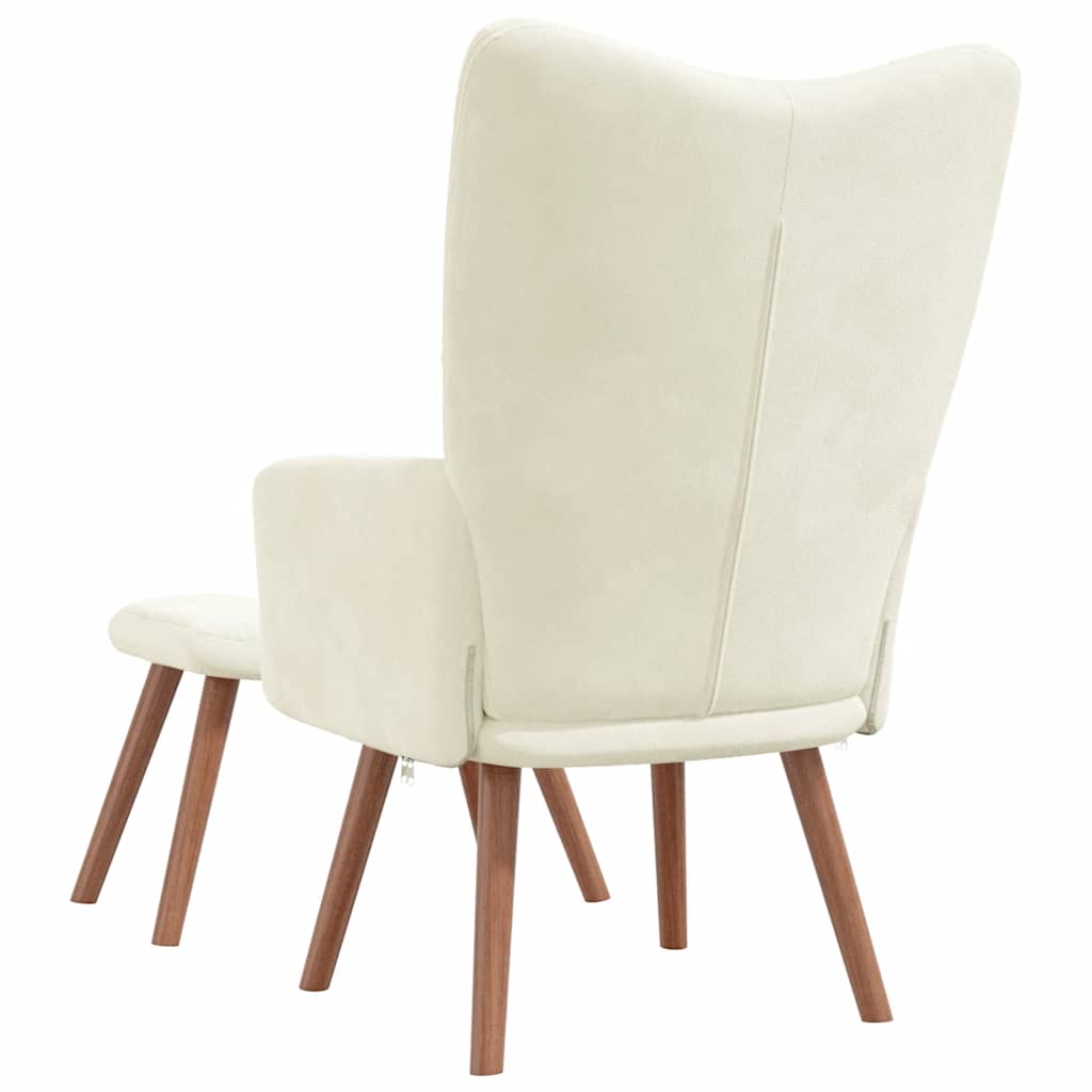 Relaxstoel met voetenbank fluweel crèmewit is nu te koop bij PeponiXL, paradijselijk wonen!