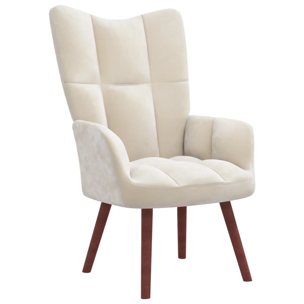 Relaxstoel met voetenbank fluweel crèmewit is nu te koop bij PeponiXL, paradijselijk wonen!