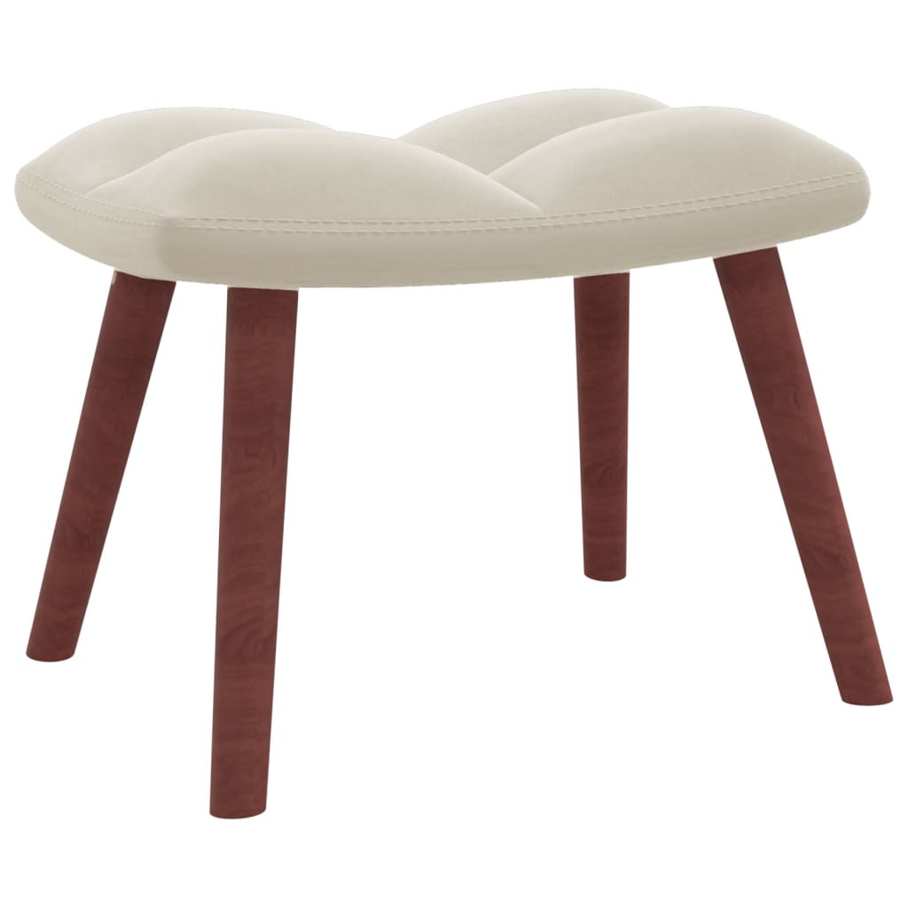 Relaxstoel met voetenbank fluweel crèmewit is nu te koop bij PeponiXL, paradijselijk wonen!