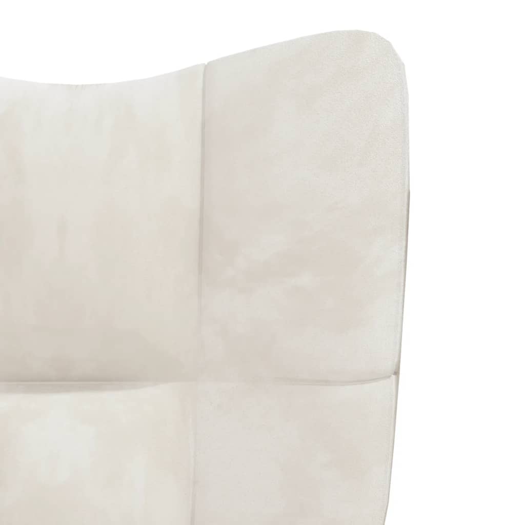 Relaxstoel met voetenbank fluweel crèmewit is nu te koop bij PeponiXL, paradijselijk wonen!
