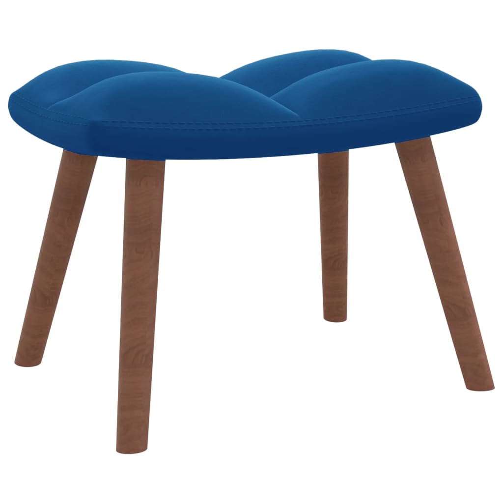 Relaxstoel met voetenbank fluweel blauw is nu te koop bij PeponiXL, paradijselijk wonen!