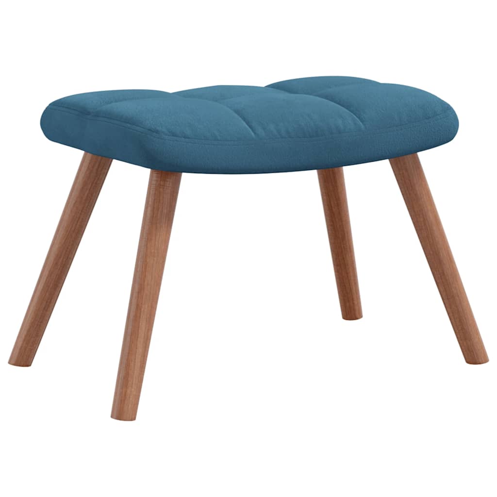 Relaxstoel met voetenbank fluweel blauw is nu te koop bij PeponiXL, paradijselijk wonen!