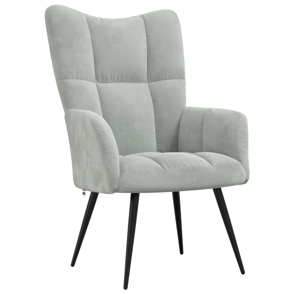 Relaxstoel fluweel lichtgrijs is nu te koop bij PeponiXL, paradijselijk wonen!