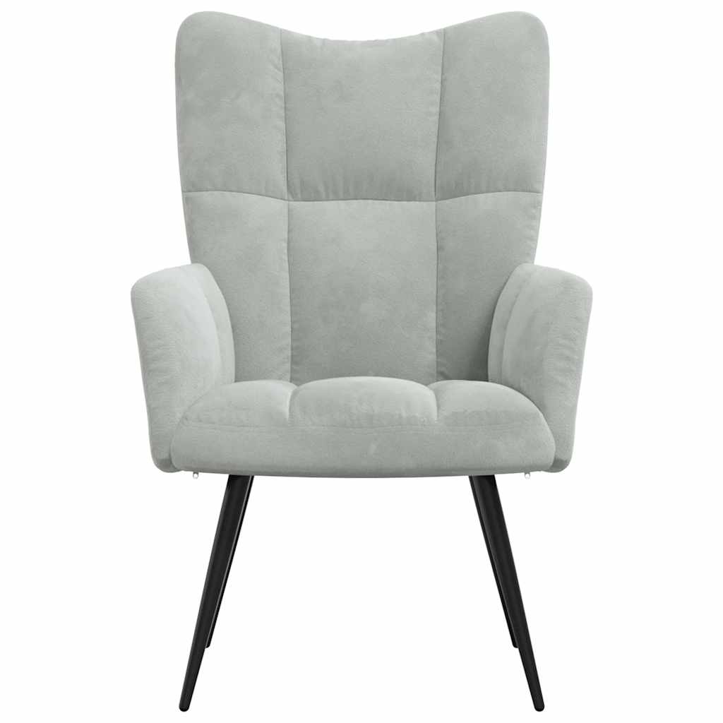 Relaxstoel fluweel lichtgrijs is nu te koop bij PeponiXL, paradijselijk wonen!