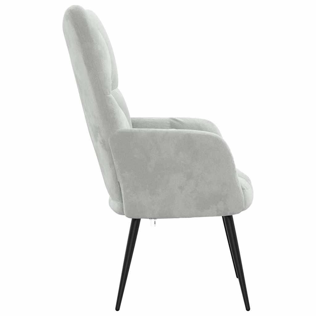 Relaxstoel fluweel lichtgrijs is nu te koop bij PeponiXL, paradijselijk wonen!