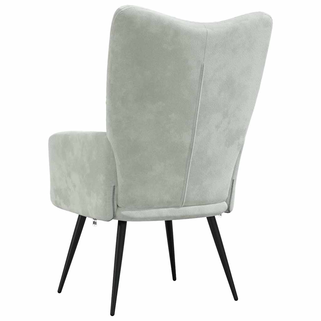 Relaxstoel fluweel lichtgrijs is nu te koop bij PeponiXL, paradijselijk wonen!