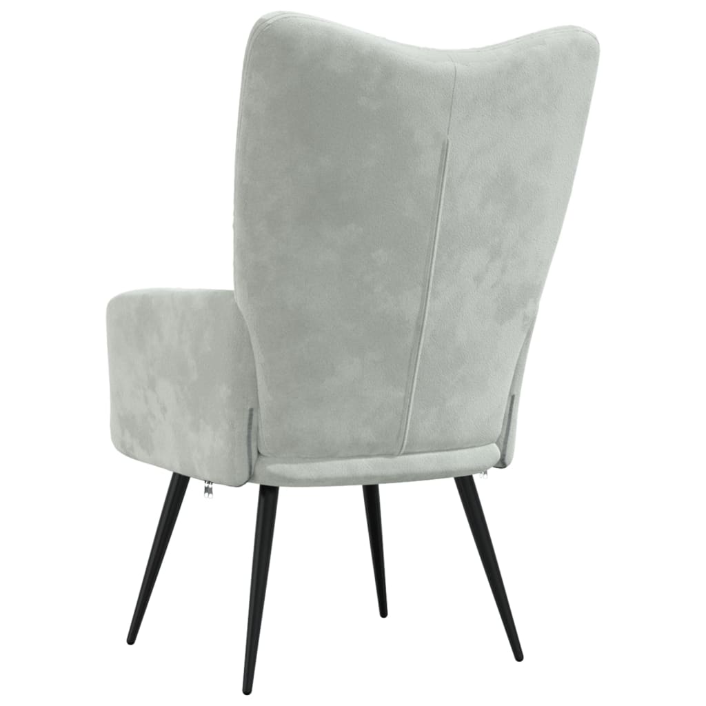 Relaxstoel fluweel lichtgrijs is nu te koop bij PeponiXL, paradijselijk wonen!